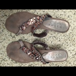 Bling brown sandals